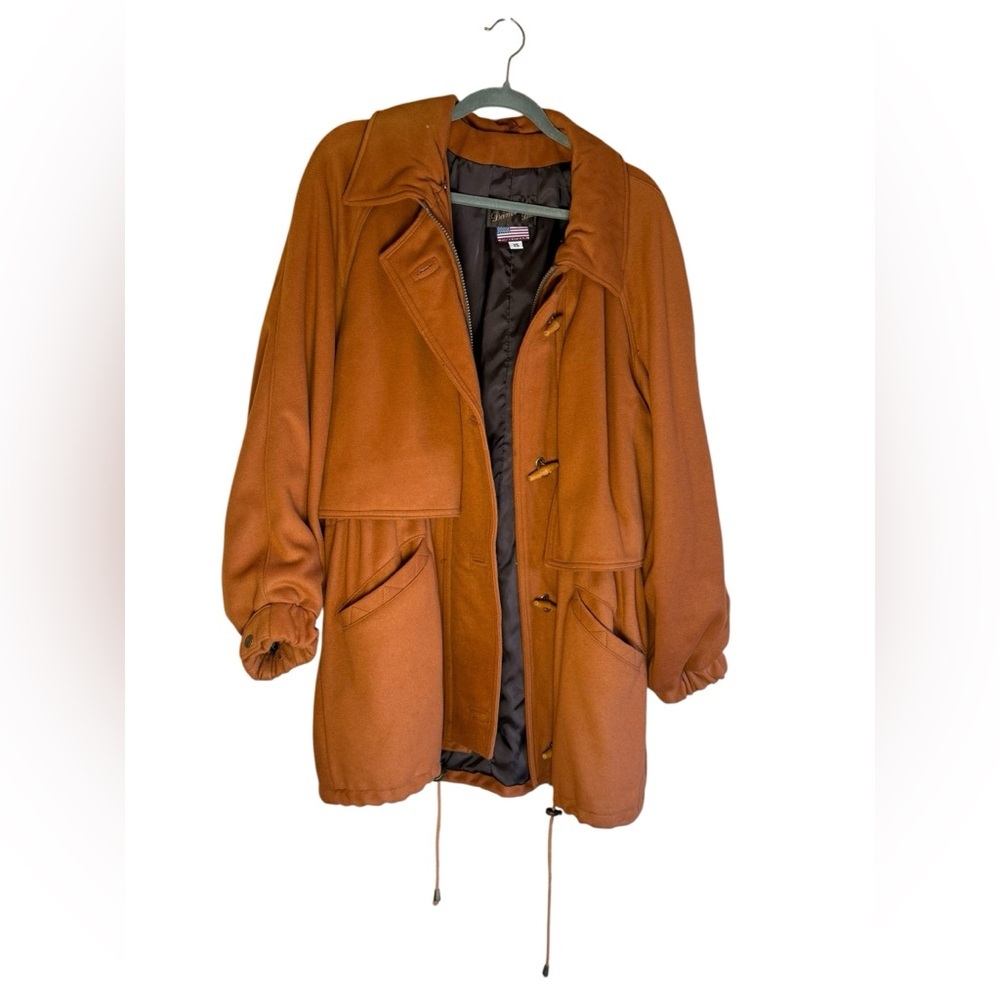 Vintage‎ Danielle Ltd. Rust Oversized Toggle Zippered Coat Jacket Women’s XS? - Picture 2 of 15